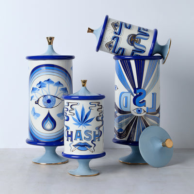 Lidded Vase Druggist Weed Canister