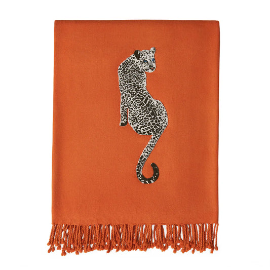 LEOPARD EMBELLISHED THROW