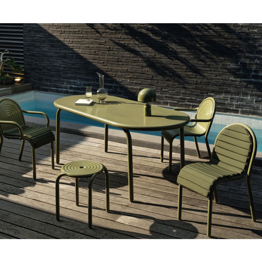 GROOVE OBROUND TABLE MOSS