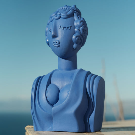 Terracotta Bust Poppea Blue