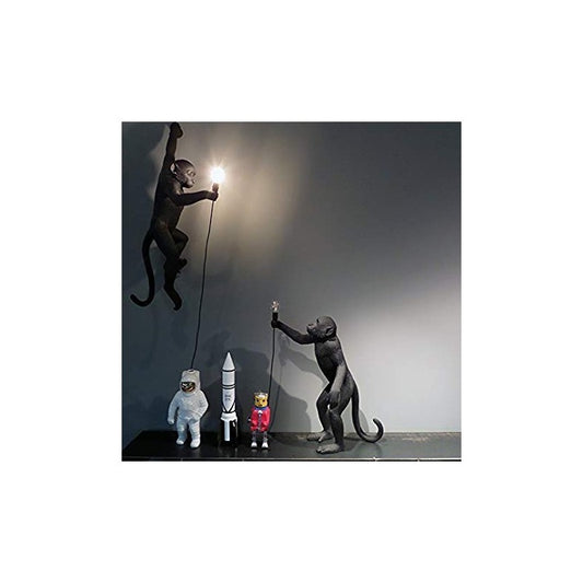 The Monkey Lamp Black Hanging Version Left