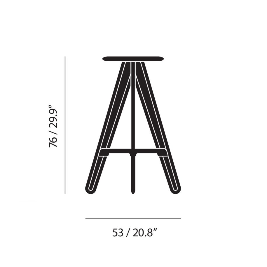 Bar stool Slab Black