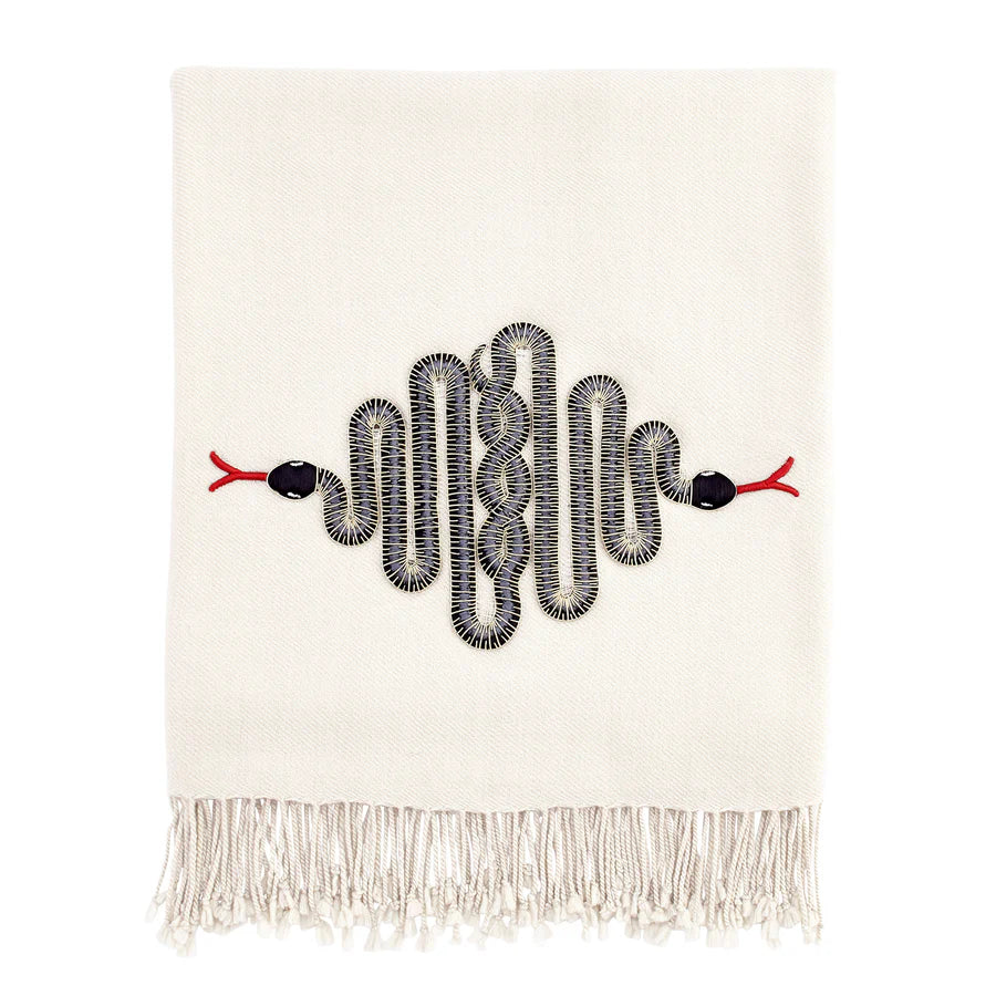 SNAKE EMBELLISHED THROW