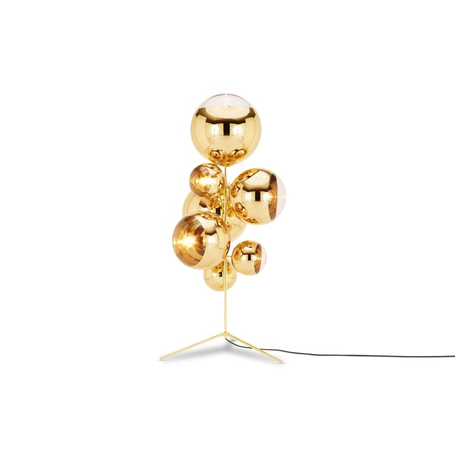 Floor chandelier Mirror Ball Gold