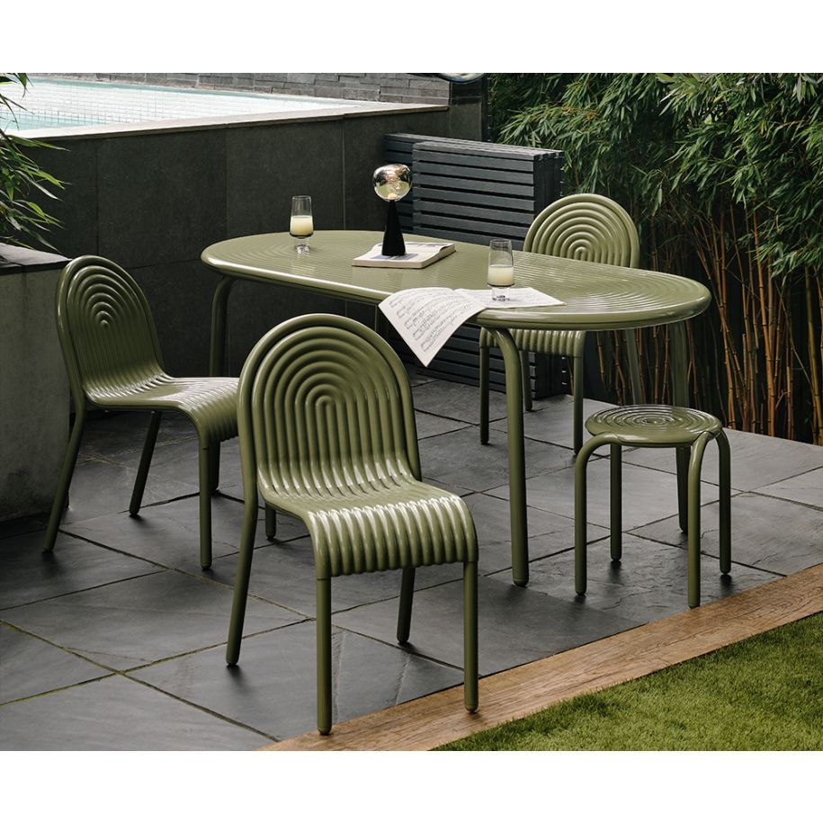 GROOVE OBROUND TABLE MOSS