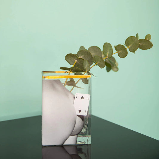 Glass Vase Two of Spades medium