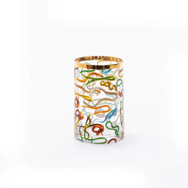 Glass Vase Snakes Cylindrical small