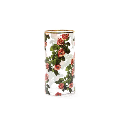 Glass Vase Roses Cylindrical medium