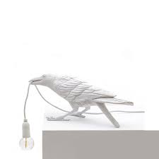 Bird Lamp White Playing OUTDOOR