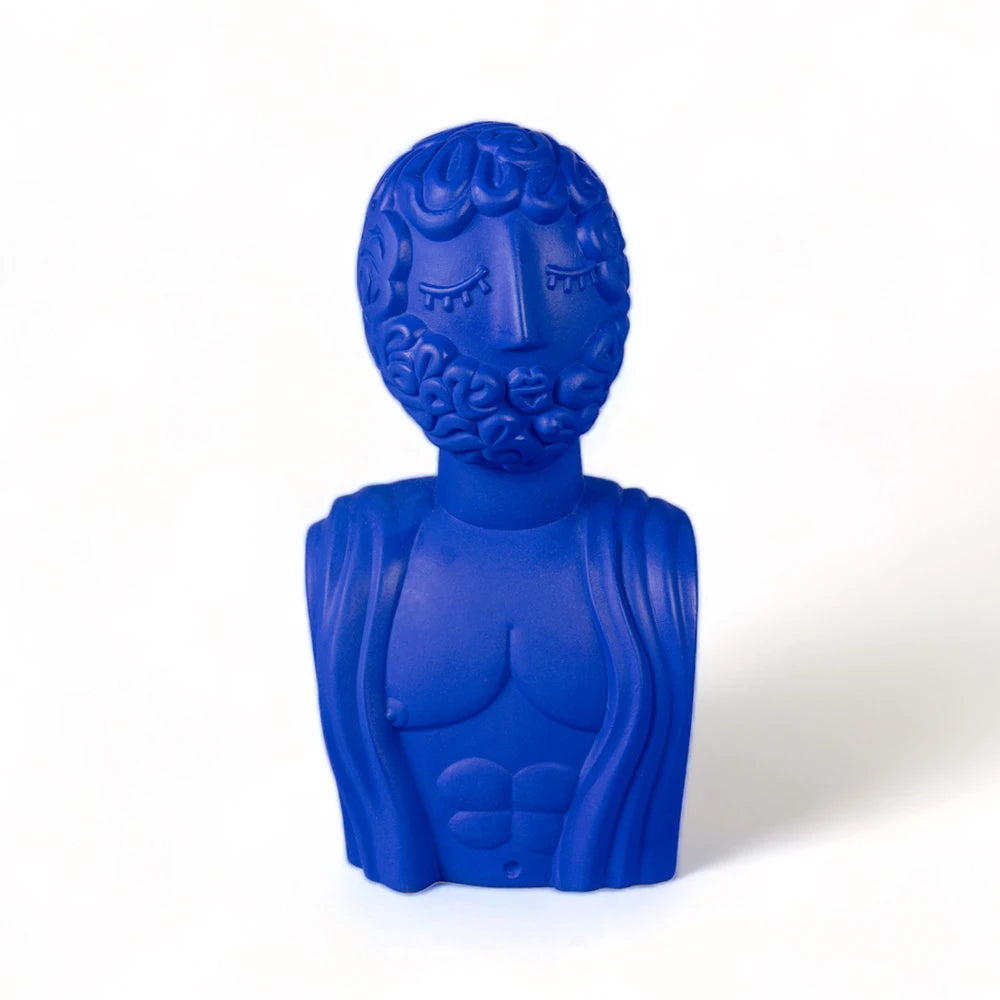 Terracotta Bust Man Blue