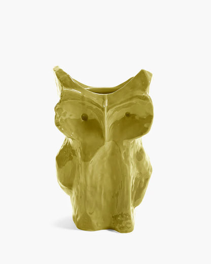 Owl Vase - yellow After Midnight