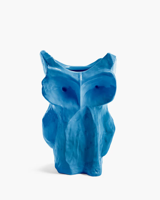 Owl Vase - blue After Midnight