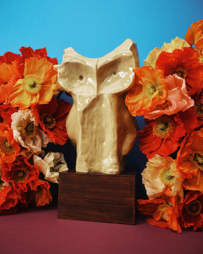 Owl Vase - blue After Midnight