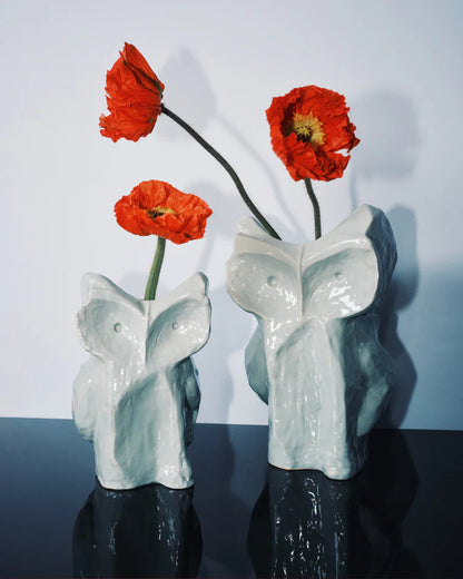 Owl Vase - blue After Midnight