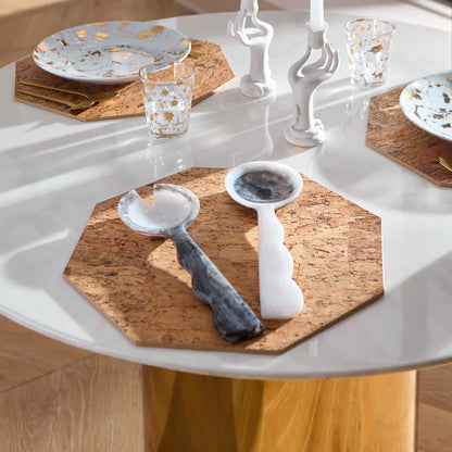 COMO BLACK &amp; WHITE RIPPLE SALAD SERVING SET