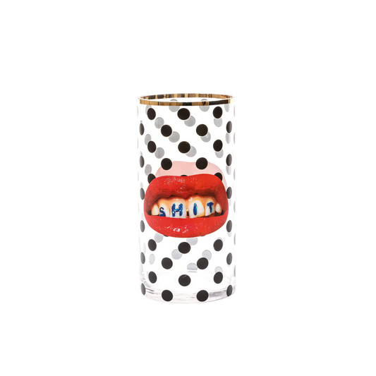 Glass Vase Shit Pois Cylindrical medium
