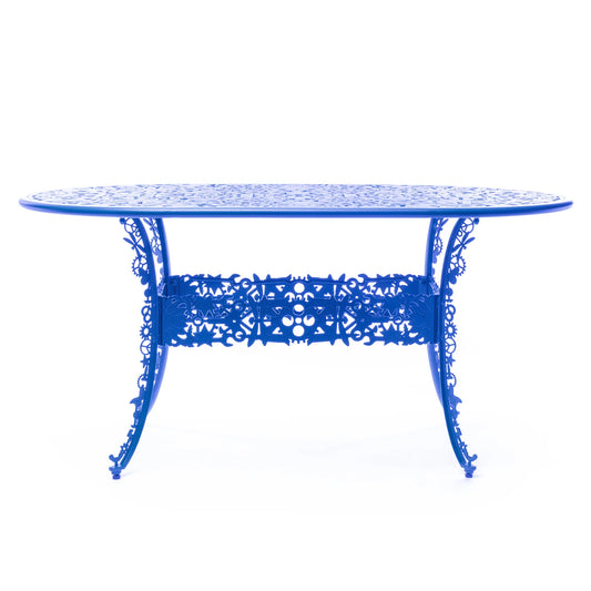 Industry Collection Aluminium Oval Table - Sky Blue