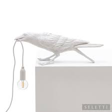Bird Lamp White Playing