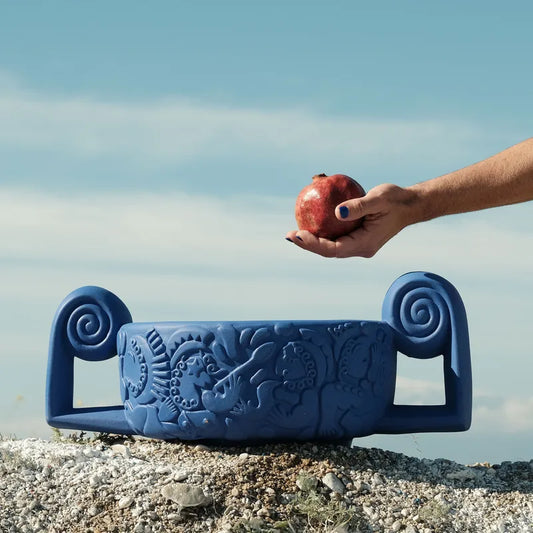 Terracotta vase Centrotavola Blue