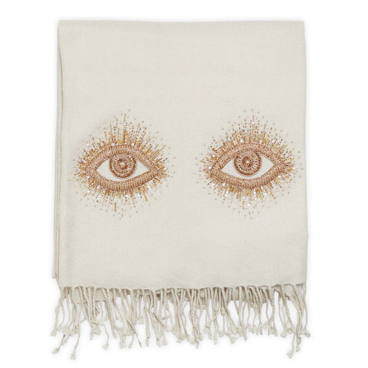 MUSE EYES EMBELLISHED THROW IN WHITE
