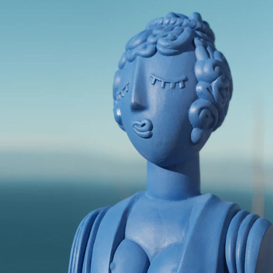 Terracotta Bust Poppea Blue