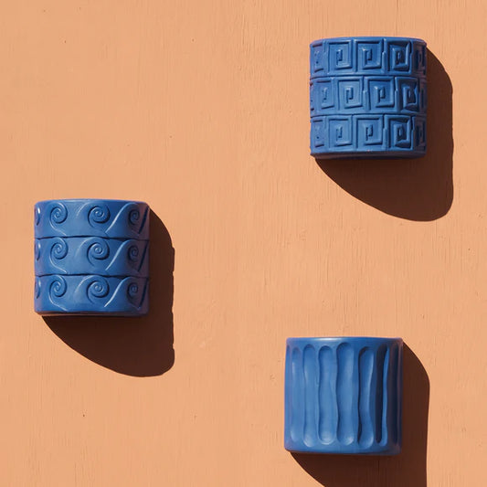 Terracotta Wall Vase Dorico Blue