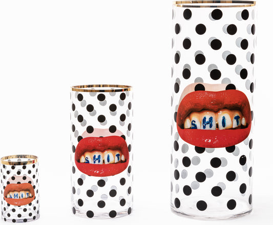 Glass Vase Shit Pois Cylindrical medium