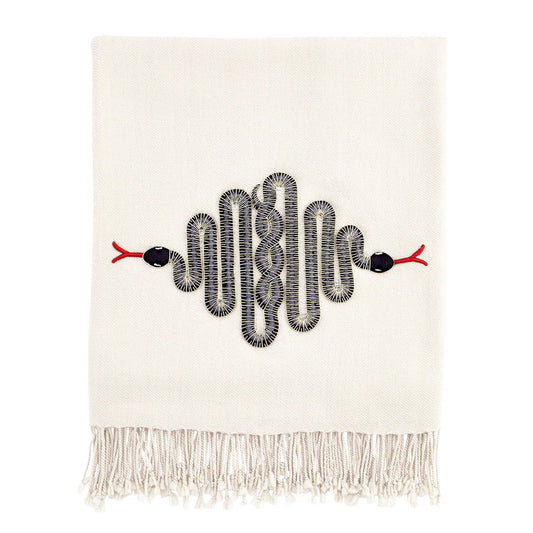 SNAKE EMBELLISHED THROW